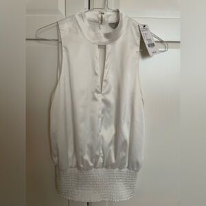 New with tags Tristan white satin sleeveless blouse
